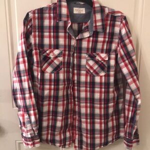 Weatherproof Red and Blue Button Down Shirt